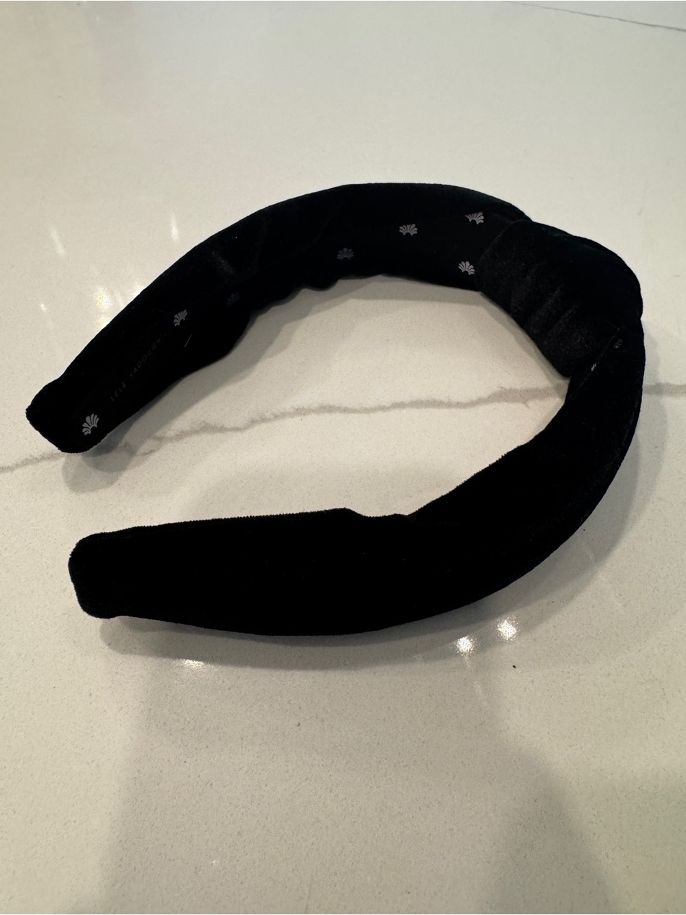 Lele Sadoughi Black Velvet Padded Headband - EUC